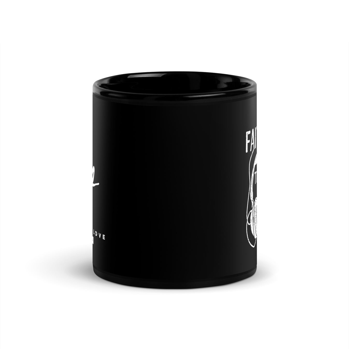 Black Glossy Mug Romans 10:17 'Faith Comes By Hearing'