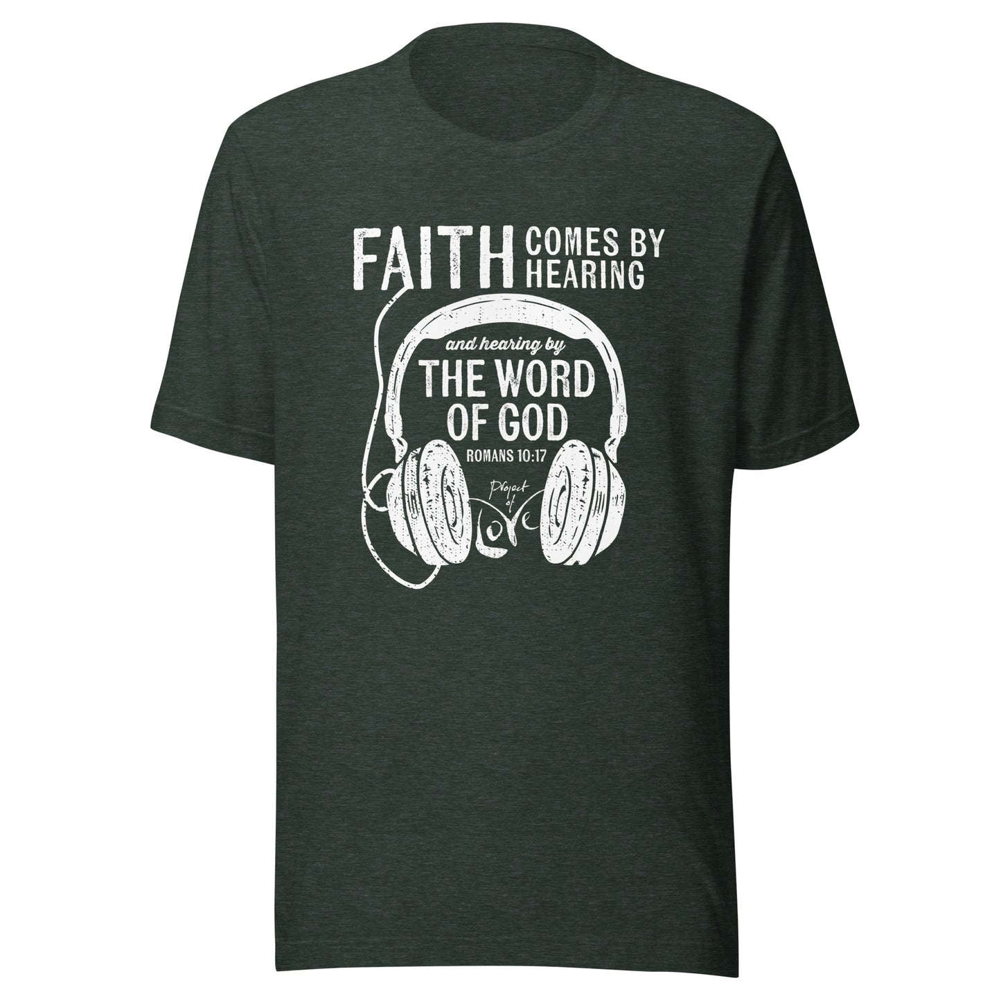 Regular fit T-Shirt Romans 10:17 'Faith Comes by Hearing'