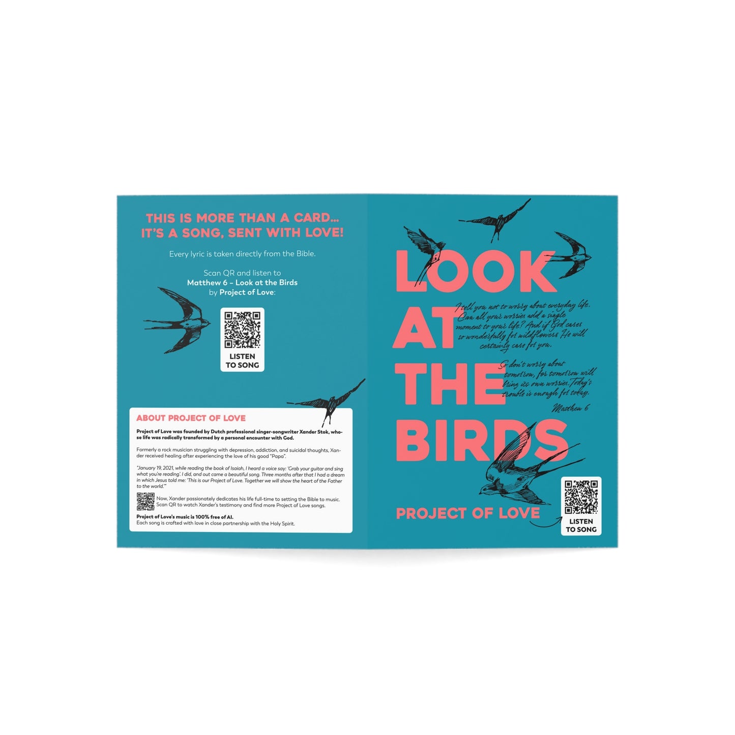 Greeting Cards 'Matthew 6 - Look at the Birds' (10 pieces)