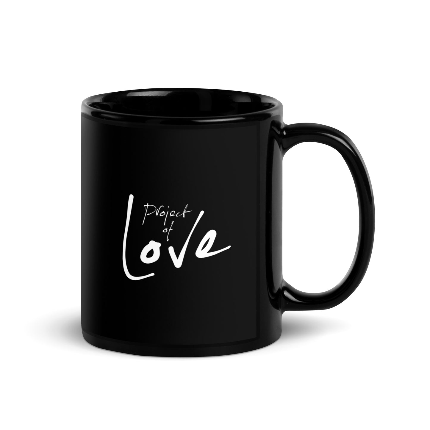 Black Glossy Mug 'Quiet time'