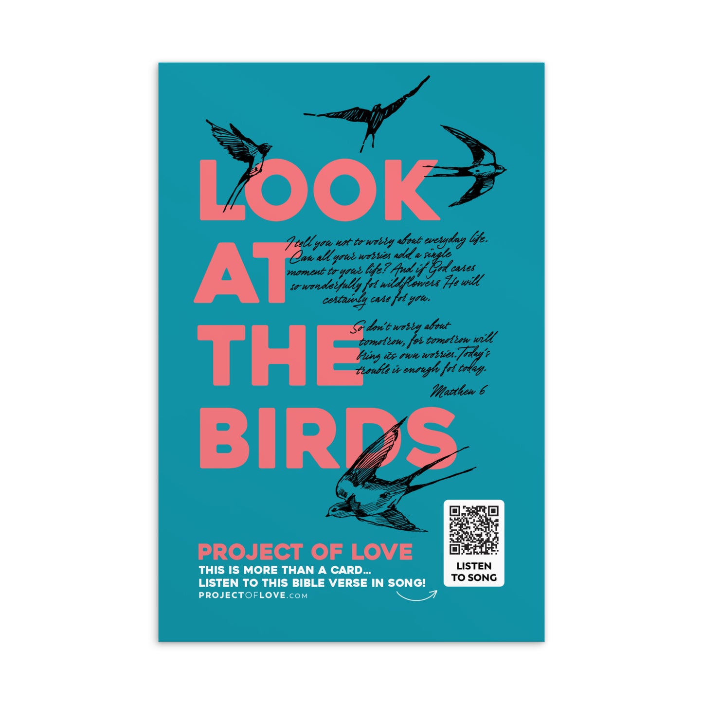 Post card 'Matthew 6 - Look at the Birds'