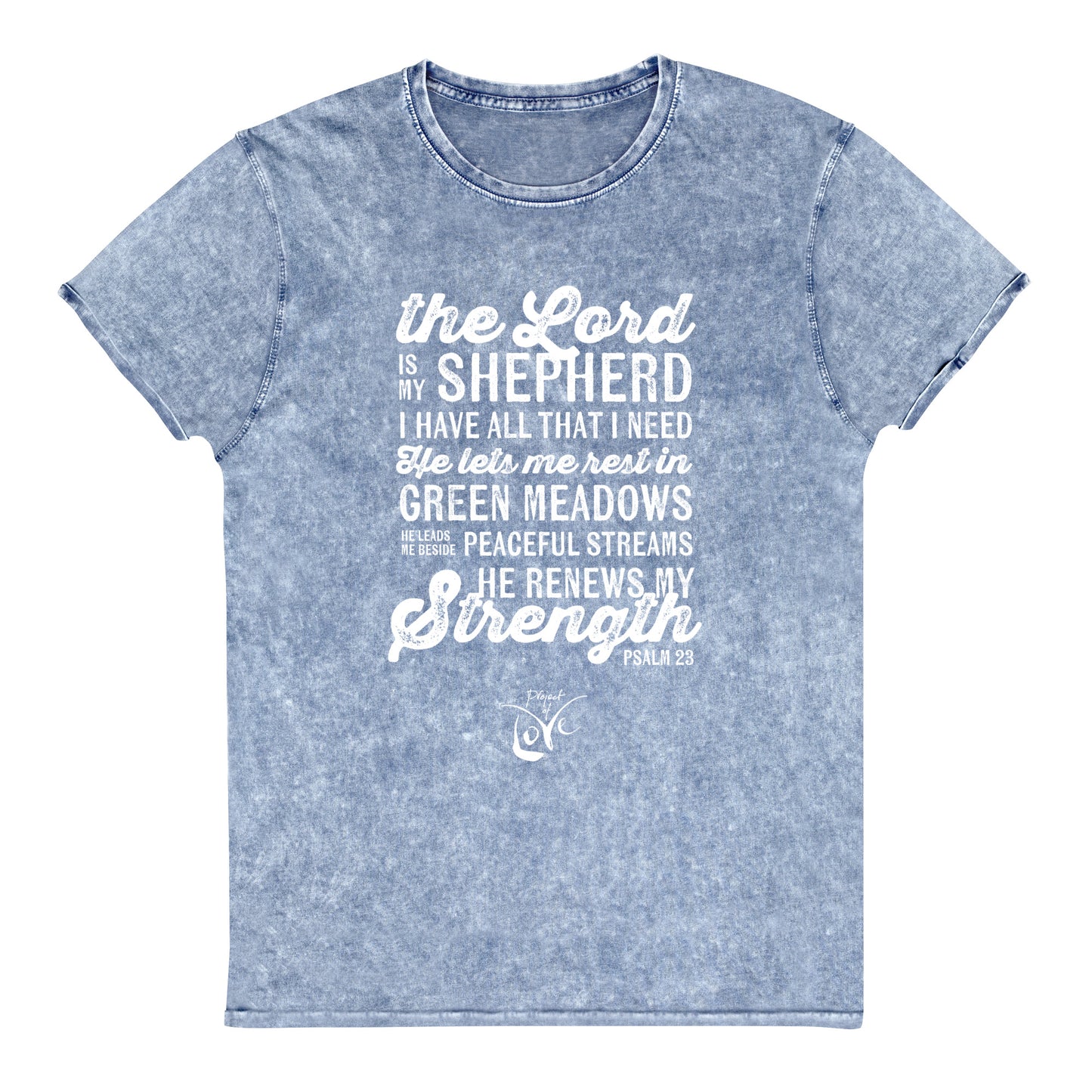 Regular fit Denim T-Shirt Psalm 23:1-2 'The Lord is My Shepherd'
