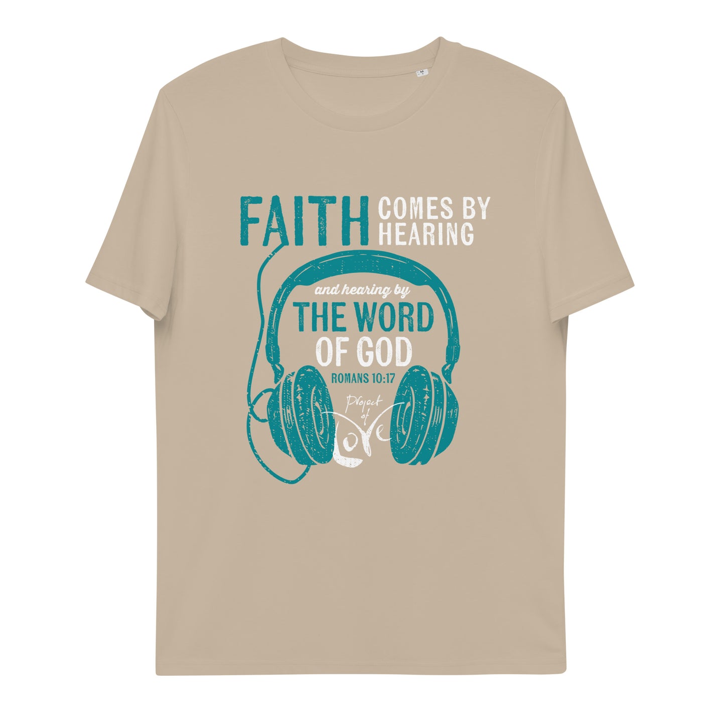 Organic Regular fit T-Shirt Romans 10:17 'Faith Comes by Hearing'