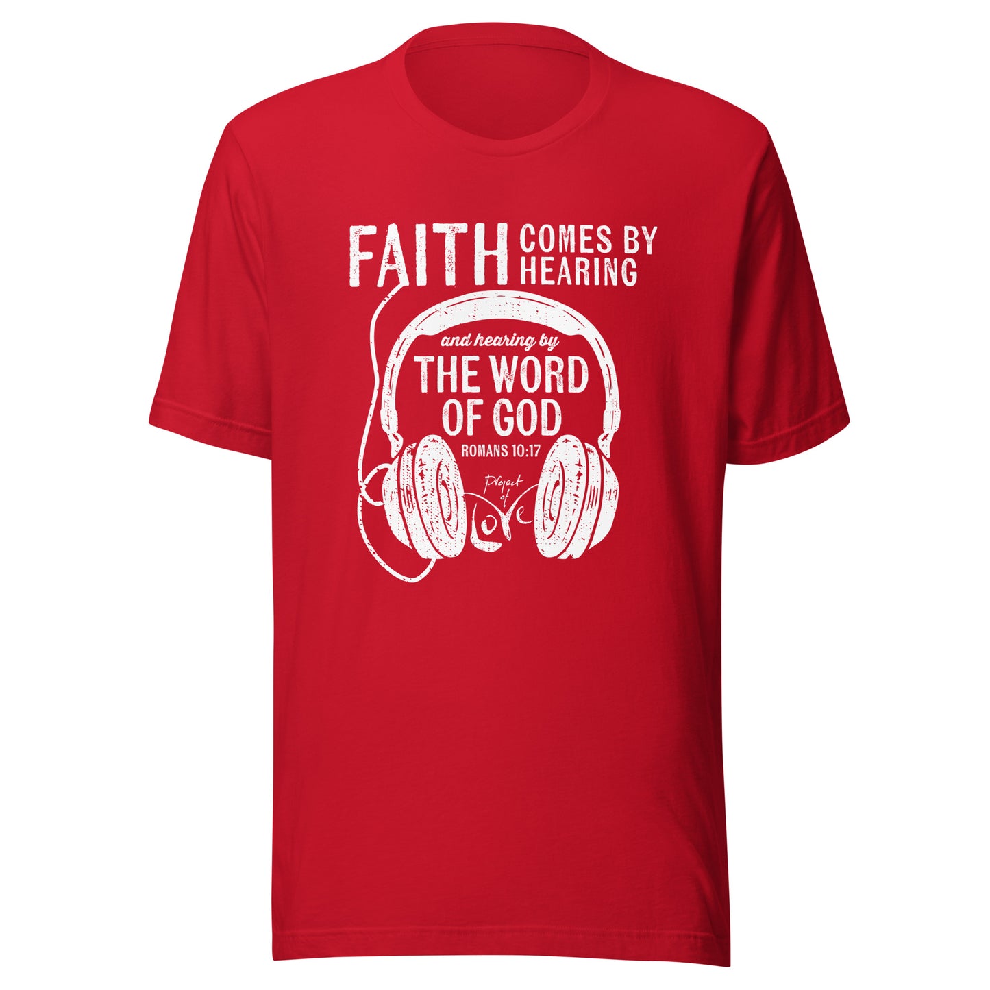 Regular fit T-Shirt Romans 10:17 'Faith Comes by Hearing'